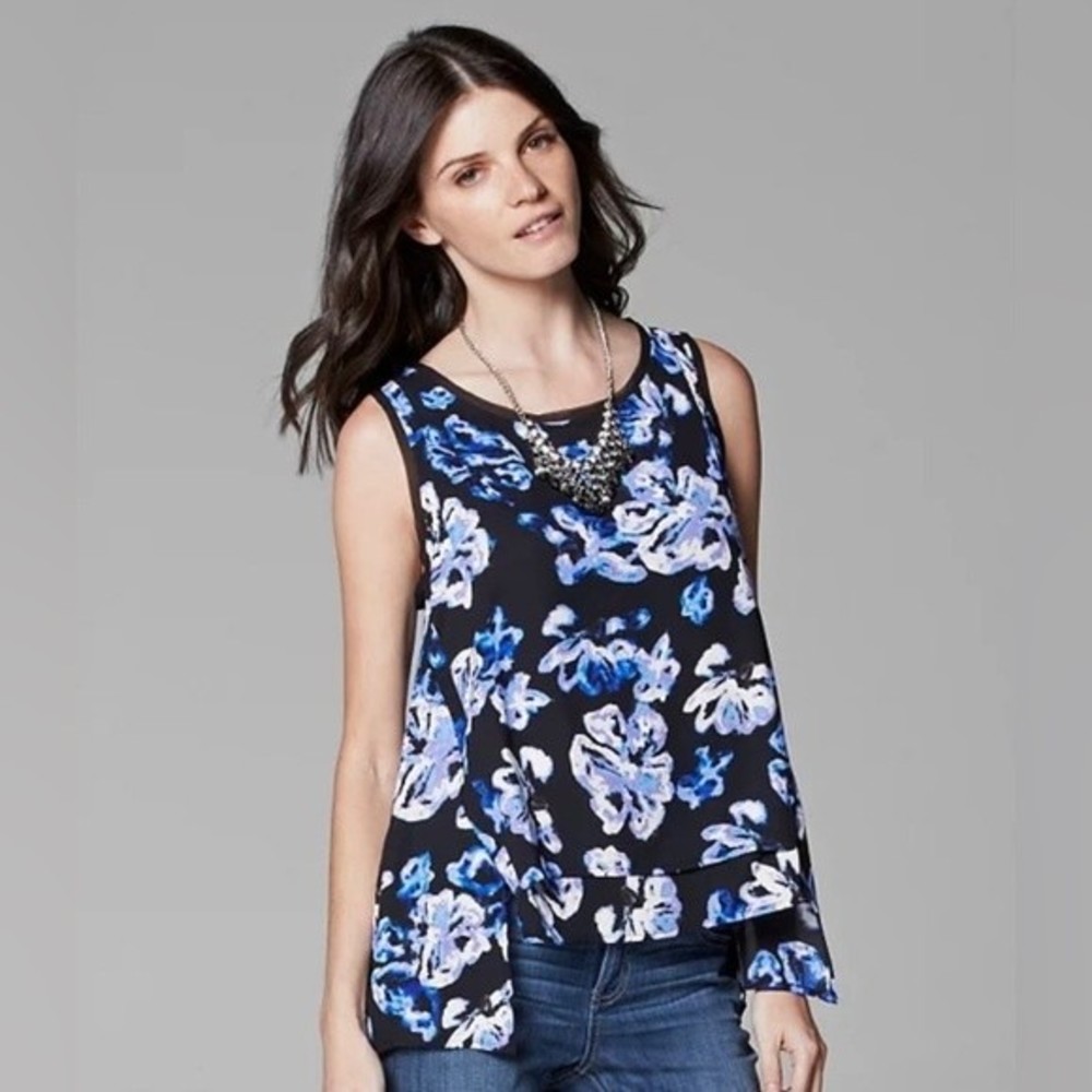 Simply Vera NWT floral high-low tank‎ top size medium